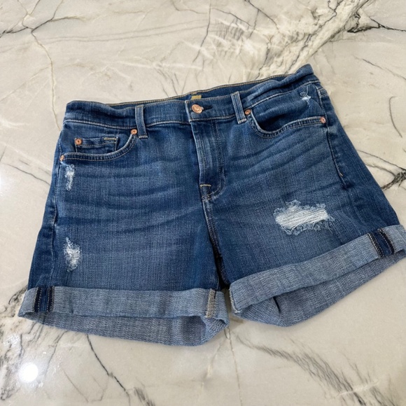7 Seven for All Mankind Denim Medium Wash Shorts Size 27 - Picture 1 of 3